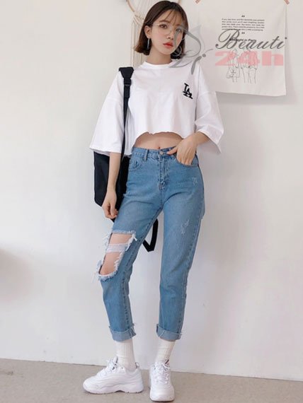 Áo Croptop cùng quần Jeans Skinny - Hình 2